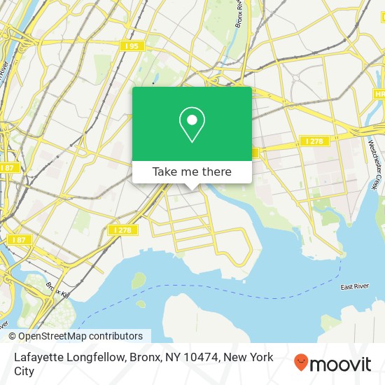 Mapa de Lafayette Longfellow, Bronx, NY 10474