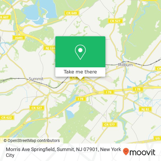 Mapa de Morris Ave Springfield, Summit, NJ 07901