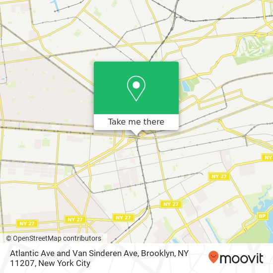Mapa de Atlantic Ave and Van Sinderen Ave, Brooklyn, NY 11207