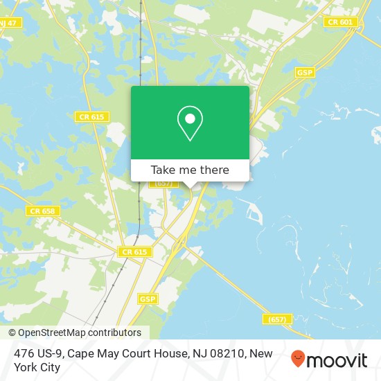 Mapa de 476 US-9, Cape May Court House, NJ 08210
