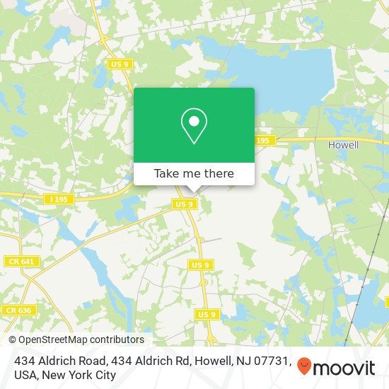 434 Aldrich Road, 434 Aldrich Rd, Howell, NJ 07731, USA map