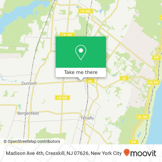 Mapa de Madison Ave 4th, Cresskill, NJ 07626