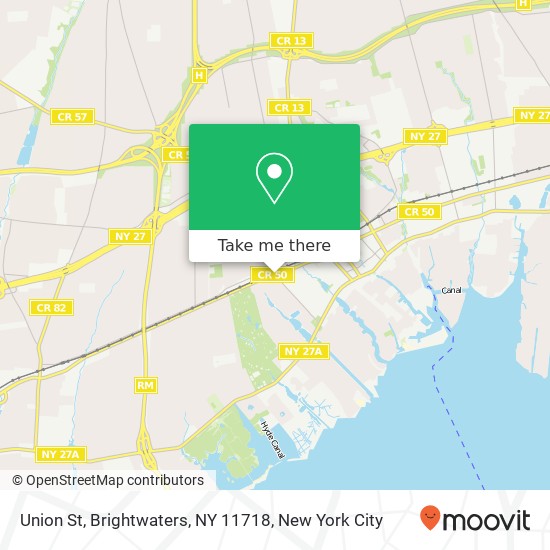 Mapa de Union St, Brightwaters, NY 11718