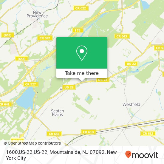 Mapa de 1600,US-22 US-22, Mountainside, NJ 07092