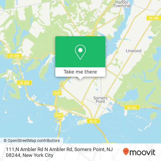 Mapa de 111,N Ambler Rd N Ambler Rd, Somers Point, NJ 08244