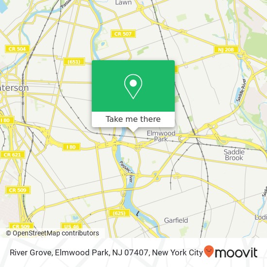 Mapa de River Grove, Elmwood Park, NJ 07407