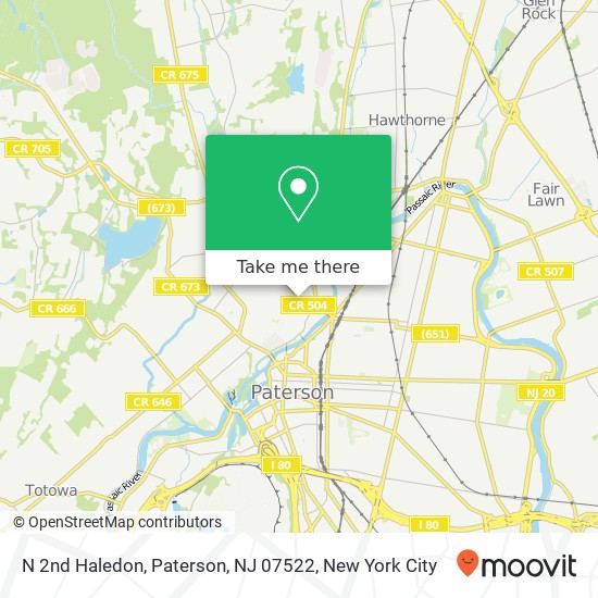 Mapa de N 2nd Haledon, Paterson, NJ 07522