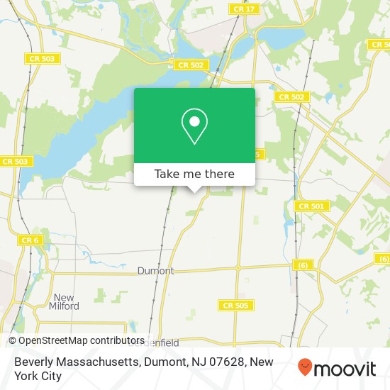 Mapa de Beverly Massachusetts, Dumont, NJ 07628