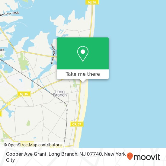 Mapa de Cooper Ave Grant, Long Branch, NJ 07740