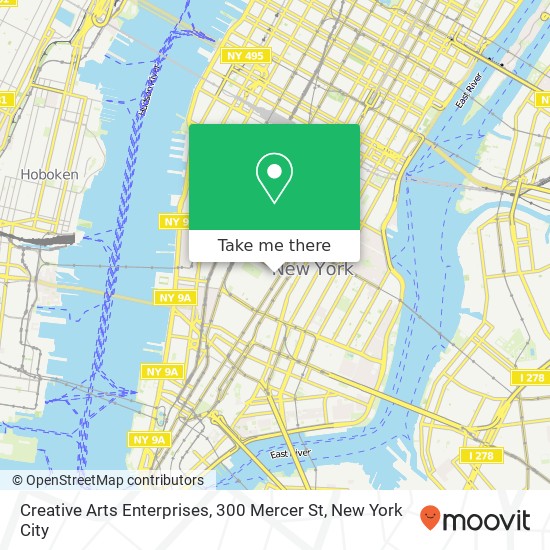 Mapa de Creative Arts Enterprises, 300 Mercer St