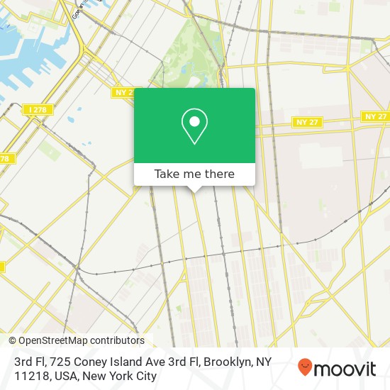 3rd Fl, 725 Coney Island Ave 3rd Fl, Brooklyn, NY 11218, USA map