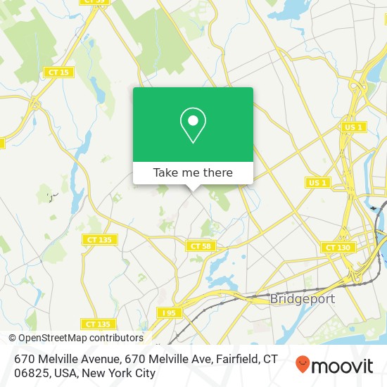 Mapa de 670 Melville Avenue, 670 Melville Ave, Fairfield, CT 06825, USA