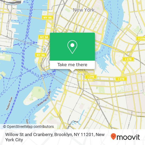 Mapa de Willow St and Cranberry, Brooklyn, NY 11201
