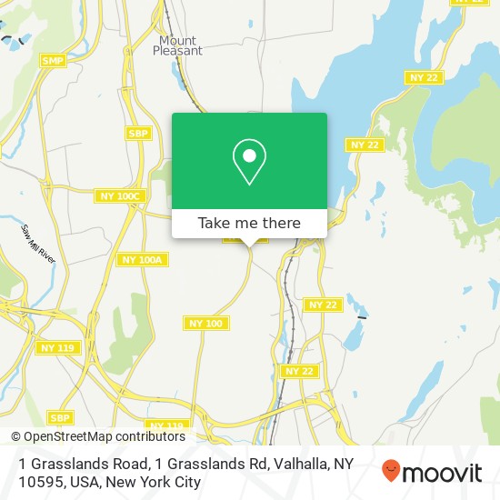 Mapa de 1 Grasslands Road, 1 Grasslands Rd, Valhalla, NY 10595, USA