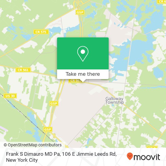 Frank S Dimauro MD Pa, 106 E Jimmie Leeds Rd map