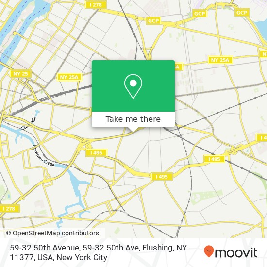 59-32 50th Avenue, 59-32 50th Ave, Flushing, NY 11377, USA map