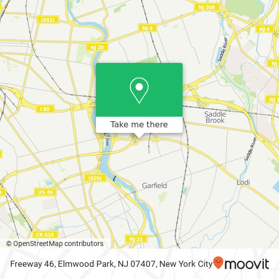 Mapa de Freeway 46, Elmwood Park, NJ 07407