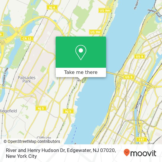 River and Henry Hudson Dr, Edgewater, NJ 07020 map