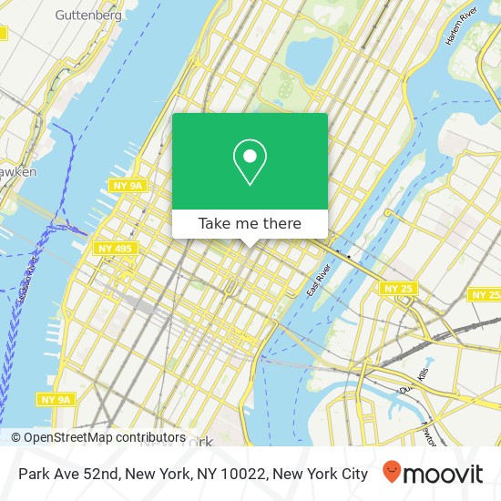 Park Ave 52nd, New York, NY 10022 map