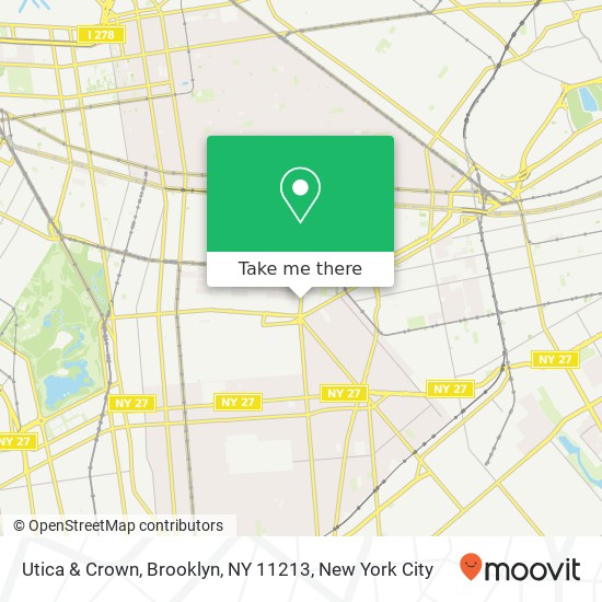 Mapa de Utica & Crown, Brooklyn, NY 11213