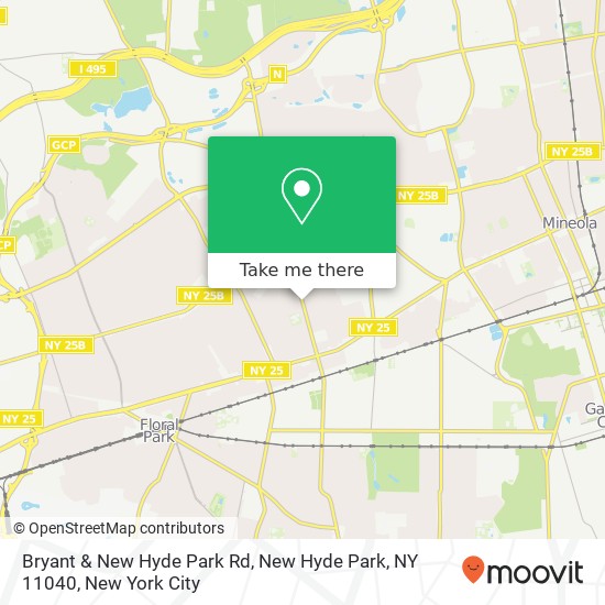 Mapa de Bryant & New Hyde Park Rd, New Hyde Park, NY 11040