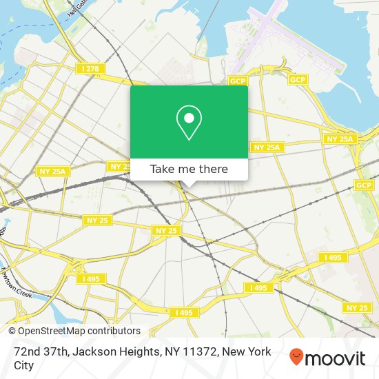 Mapa de 72nd 37th, Jackson Heights, NY 11372