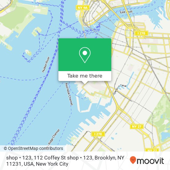 Mapa de shop  •  123, 112 Coffey St shop  •  123, Brooklyn, NY 11231, USA