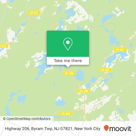 Mapa de Highway 206, Byram Twp, NJ 07821