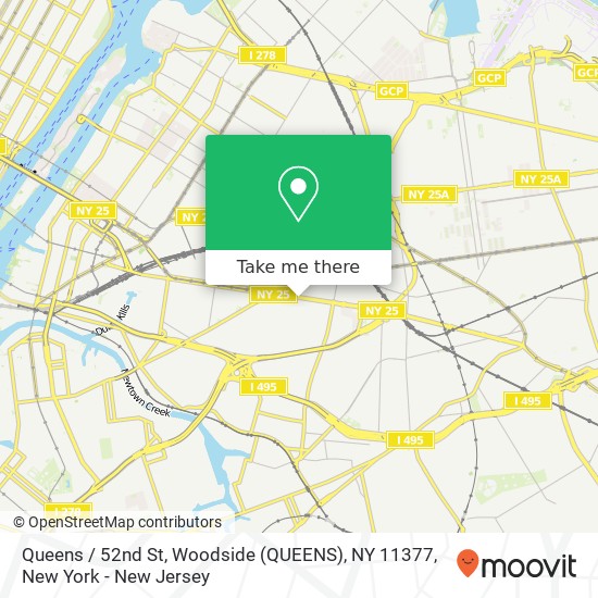 Mapa de Queens / 52nd St, Woodside (QUEENS), NY 11377