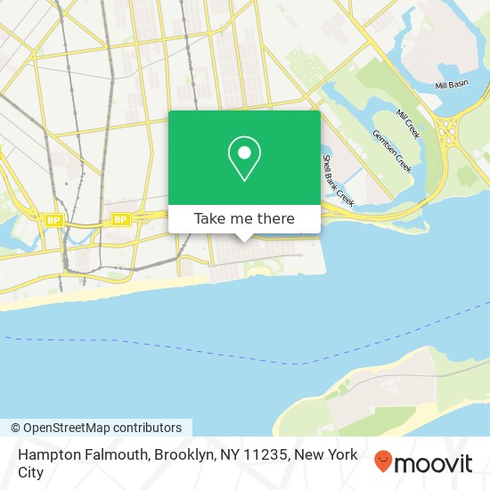 Mapa de Hampton Falmouth, Brooklyn, NY 11235