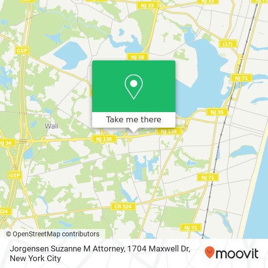 Mapa de Jorgensen Suzanne M Attorney, 1704 Maxwell Dr