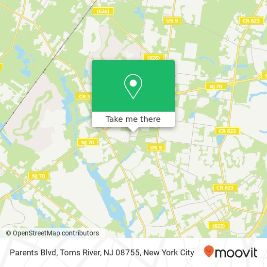 Mapa de Parents Blvd, Toms River, NJ 08755