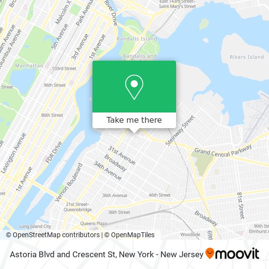 Mapa de Astoria Blvd and Crescent St