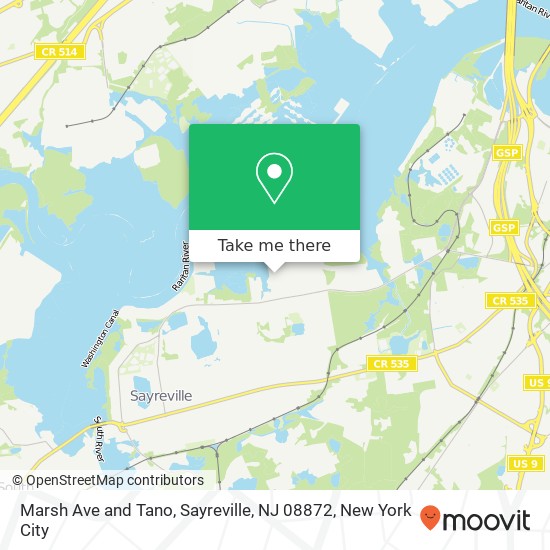 Mapa de Marsh Ave and Tano, Sayreville, NJ 08872