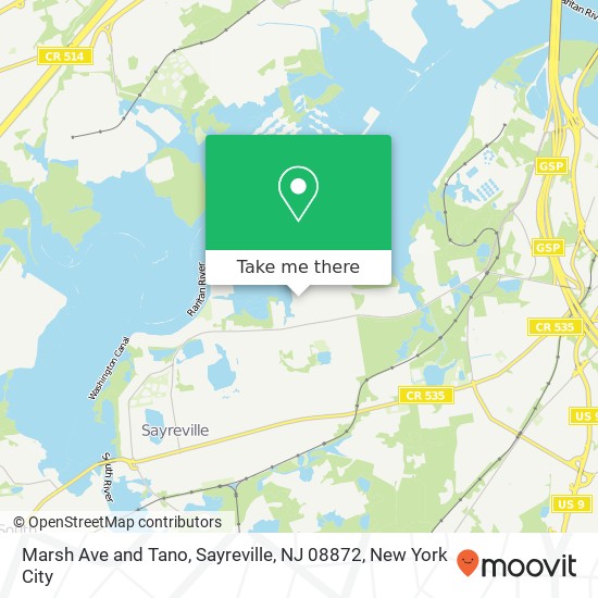 Marsh Ave and Tano, Sayreville, NJ 08872 map