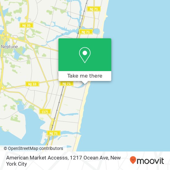 Mapa de American Market Accesss, 1217 Ocean Ave