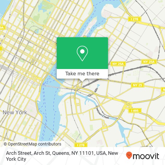 Mapa de Arch Street, Arch St, Queens, NY 11101, USA