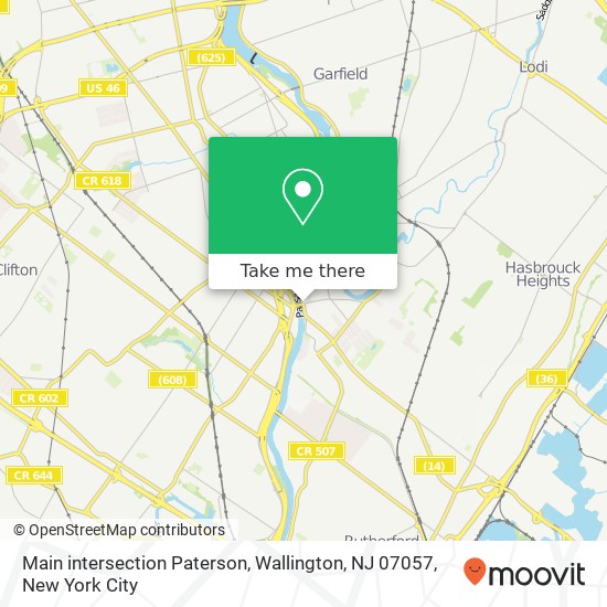 Mapa de Main intersection Paterson, Wallington, NJ 07057