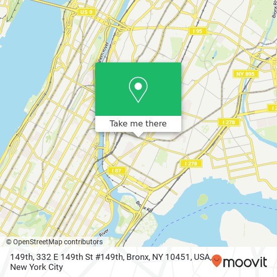 149th, 332 E 149th St #149th, Bronx, NY 10451, USA map