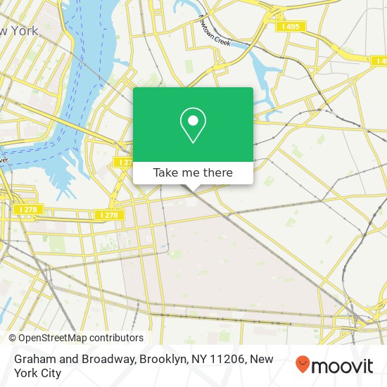 Graham and Broadway, Brooklyn, NY 11206 map