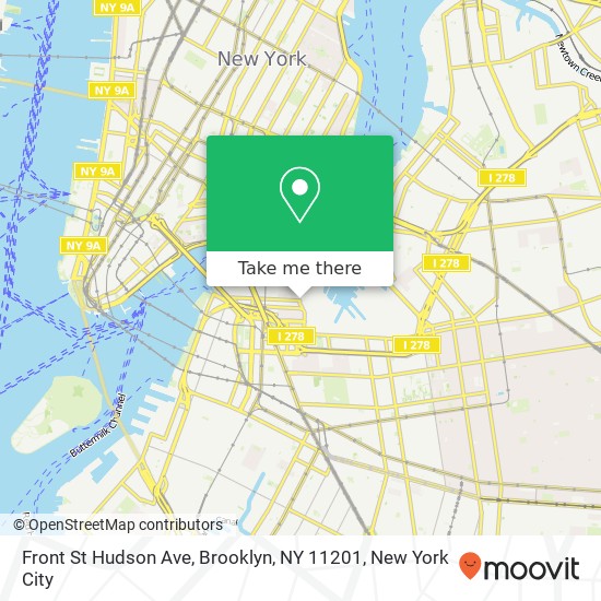 Mapa de Front St Hudson Ave, Brooklyn, NY 11201