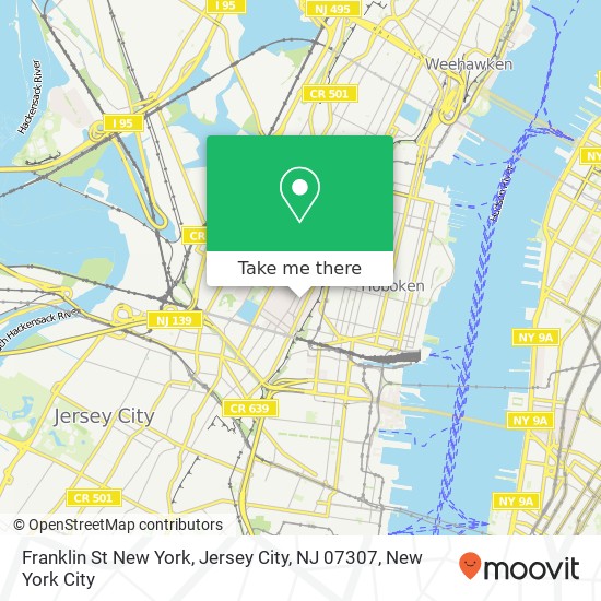 Mapa de Franklin St New York, Jersey City, NJ 07307