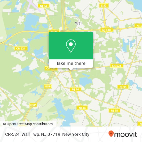 Mapa de CR-524, Wall Twp, NJ 07719