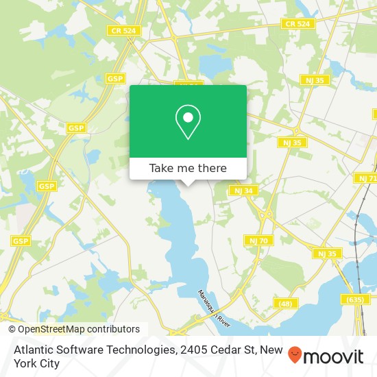 Mapa de Atlantic Software Technologies, 2405 Cedar St