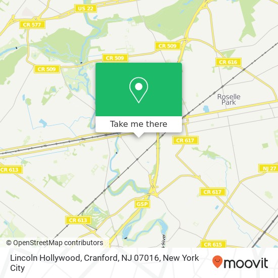 Lincoln Hollywood, Cranford, NJ 07016 map