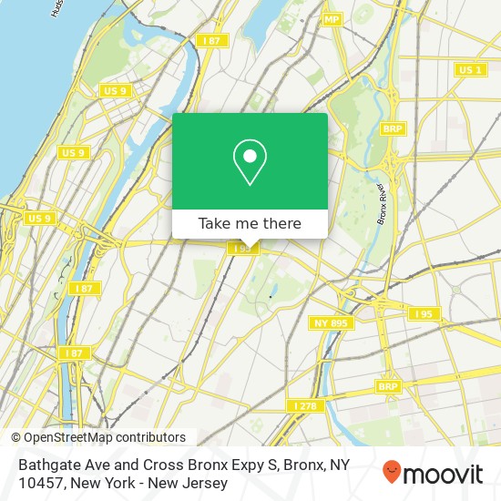 Mapa de Bathgate Ave and Cross Bronx Expy S, Bronx, NY 10457