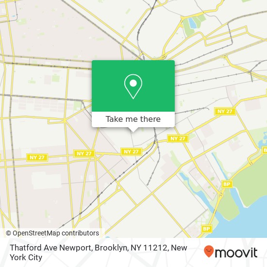 Mapa de Thatford Ave Newport, Brooklyn, NY 11212