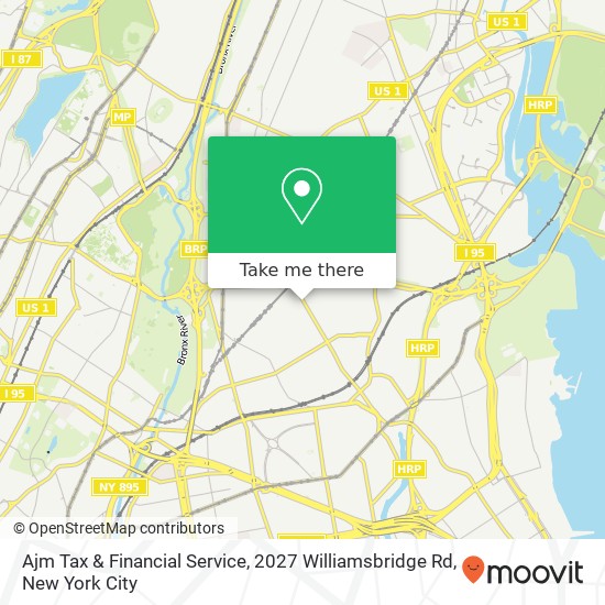 Ajm Tax & Financial Service, 2027 Williamsbridge Rd map