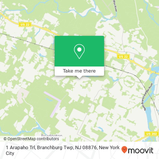 Mapa de 1 Arapaho Trl, Branchburg Twp, NJ 08876