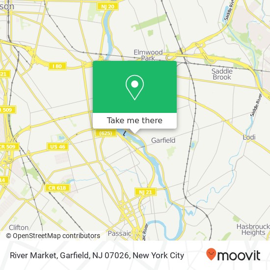 Mapa de River Market, Garfield, NJ 07026